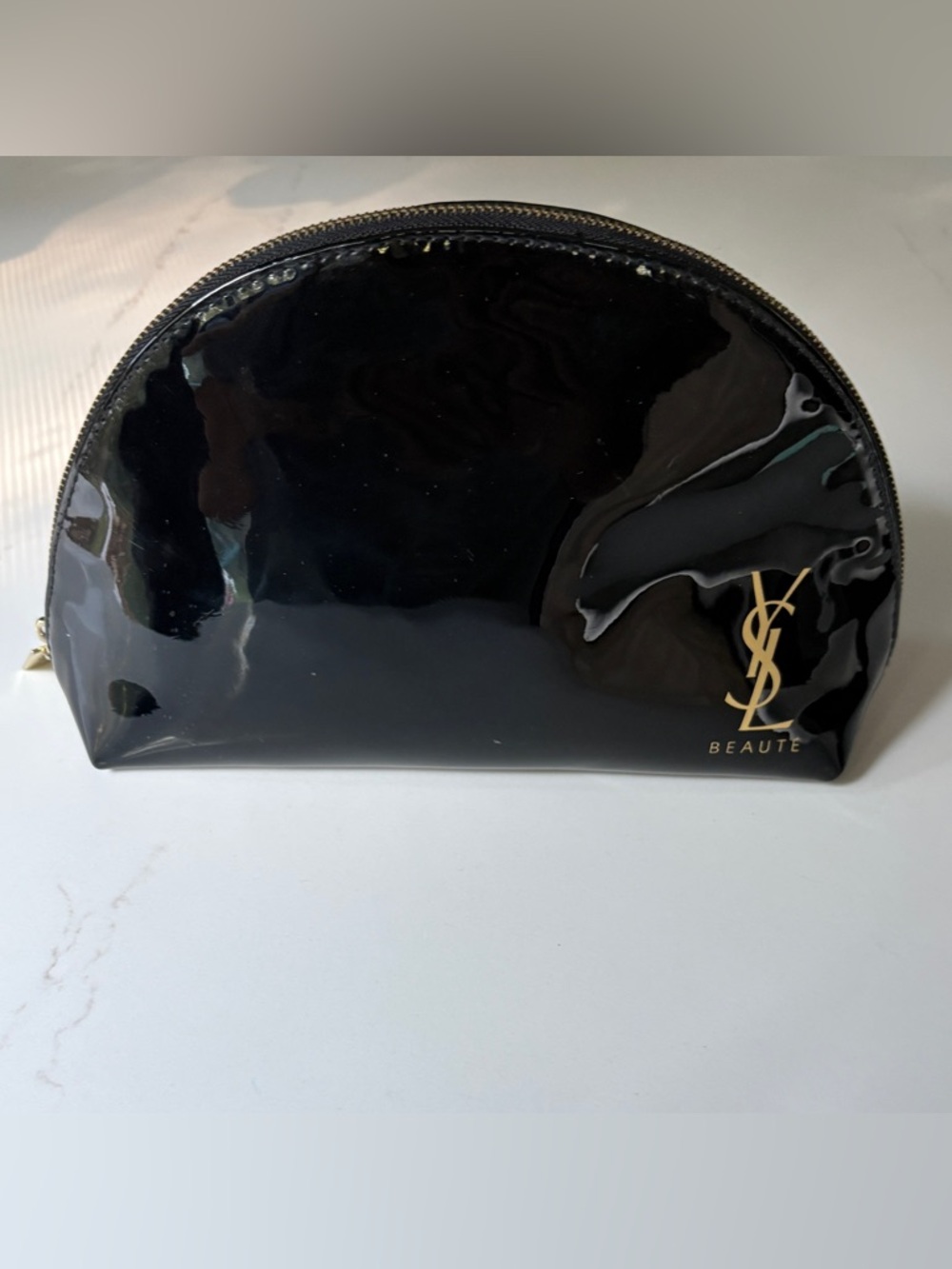 YSL Beauty Patent Black Makeup / Cosmetic Bag